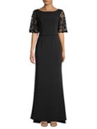 Carmen Marc Valvo Infusion Embellished Lace Gown