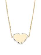 Saks Fifth Avenue 14k Yellow & White Gold Heart Pendant Necklace