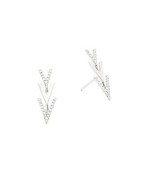 Ef Collection Diamonds & 14k White Gold Earrings