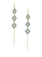 Noir Turquoise-studded Linear Drop Earrings
