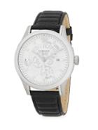 Versace Stainless Steel Analog Leather Watch
