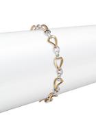 Saks Fifth Avenue Made In Italy 14k Yellow And White Gold Two-tone Oval Link Bracelet