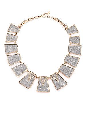 Abs Gold Coast Glitter Panel Collar Necklace