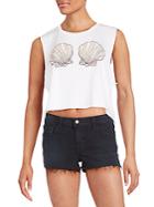 Wildfox Ariel Graphic Cropped Tank