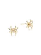 Saks Fifth Avenue 14k Yellow Gold & Diamond Spider Stud Earrings