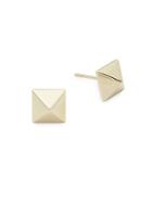 Ef Collection 14k Yellow Gold Large Pyramid Stud Earrings