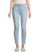 7 For All Mankind Fringed High-rise Skinny Jeans