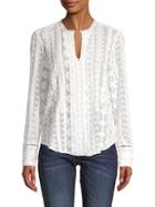 Rebecca Taylor Embroidered Silk-blend Chiffon Top