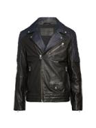 French Connection Colorblock Leather Moto Jacket