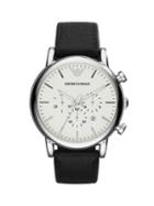 Emporio Armani Luigi Stainless Steel & Leather-strap Chronograph Watch
