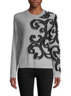 Naadam Wool & Cashmere Scroll Embroidered Sweater