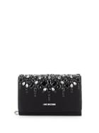 Love Moschino Embellished Satin Convertible Clutch