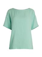 Eileen Fisher Easy-fit Organic Cotton Gauze Box Top