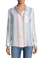 Rails Charli Linen Rainbow Striped Shirt