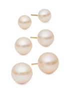 Masako Three-pair 6-10mm Freshwater Pearl Earring Set