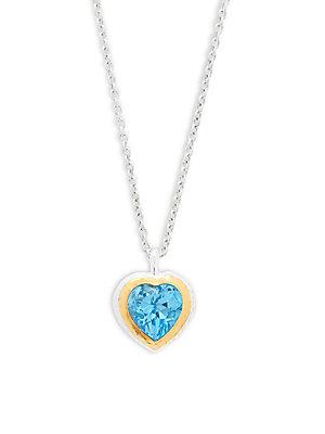 Gurhan Romance Sterling Silver & Topaz Heart Pendant Necklace