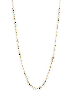 Chan Luu Beaded Long Sterling Silver Necklace