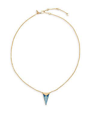 Alexis Bittar Lucite Faceted Pyramid Pendant Necklace