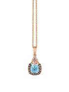 Le Vian 14k Strawberry Gold & Sea Blue Aquamarine Necklace