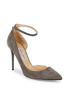 Jimmy Choo Cut-out Leather Ankle Strap Pumps