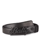 Bally Embossed Leather Logo Belt