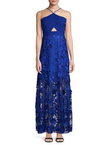 Belle By Badgley Mischka Casey Embroidered Floral Dress