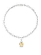 Cz By Kenneth Jay Lane Canary & White Stone Pendant Necklace