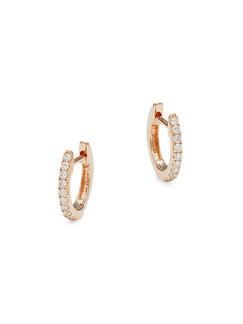 Nephora 14k Rose Gold & Diamond Huggie Earrings