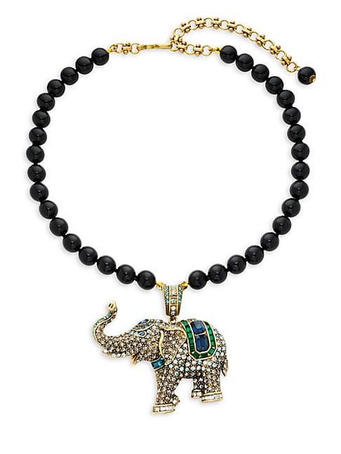 Heidi Daus Crystal Elephant Beaded Pendant Necklace