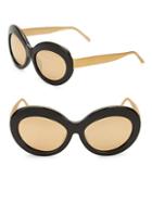 Linda Farrow 57mm High Contrast Round Sunglasses