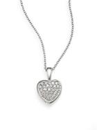 Effy Heart Diamond Pave & 14k White Gold Necklace
