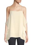 Theory Petteri Draped Cold-shoulder Crepe Top