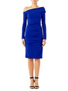 Nicole Miller Structured Heavy Jersey Off-the-shoulder Dress