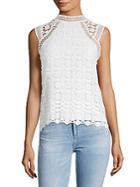 Laundry By Shelli Segal Embroidered Lace Sleeveless Top