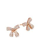 Hueb 18k Rose Gold & Diamond Ribbon Stud Earrings