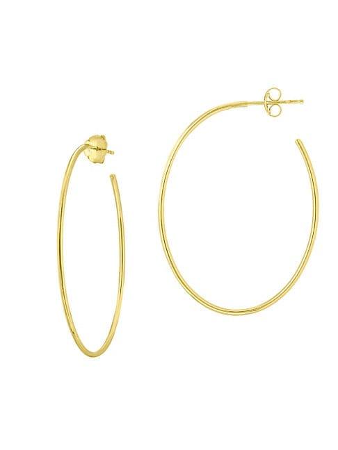 Saks Fifth Avenue 14k Yellow Gold Oval Hoop Earrings