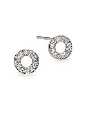 Adriana Orsini Mini Circle Stud Earrings/silvertone