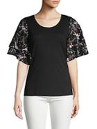 Love Scarlett Embroidered Lace-accented Top