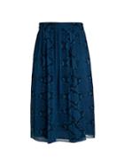 Burberry Cary Python-print Pleated Silk Skirt