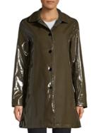 Jane Post Faux Fur-lined Rain Coat