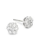 Saks Fifth Avenue Diamond And 14k White Gold Floral Stud Earrings
