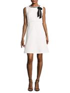 Karl Lagerfeld Paris Sleeveless Fringed A-line Dress