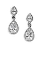 Saks Fifth Avenue Clear Rhodium Dangle Earrings