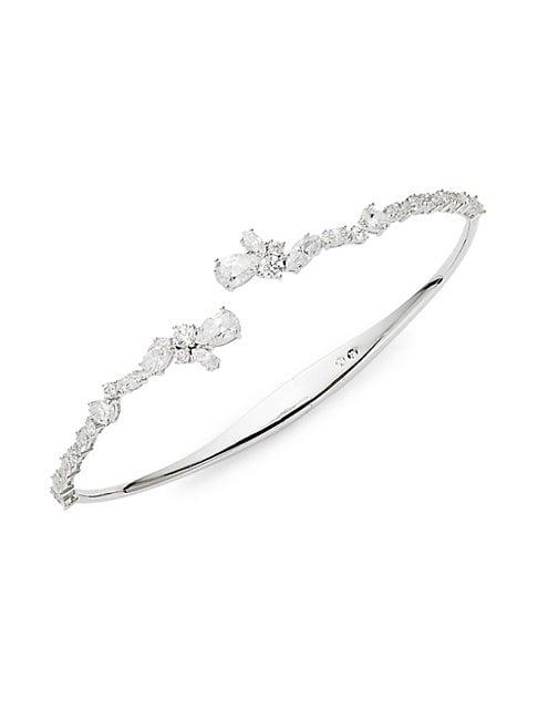 Adriana Orsini Fantasia Rhodium-plated Crystal Hinge Cuff Bracelet