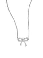 Saks Fifth Avenue 0.13 Tcw Diamond & 14k White Gold Bow Necklace