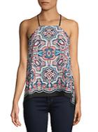 Laundry By Shelli Segal Printed Crepe Halter Top