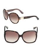 Tod's 58mm Tortoiseshell Square Sunglasses