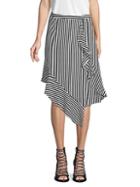 Nicole Miller Stripe-print Draped Skirt