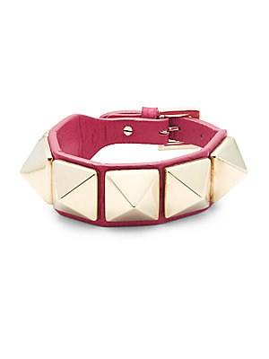Redvalentino Leather Studded Bracelet