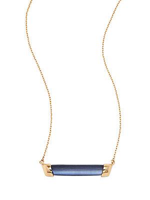 Alexis Bittar Lucite & 10k Gold-plated Bar Pendant Necklace